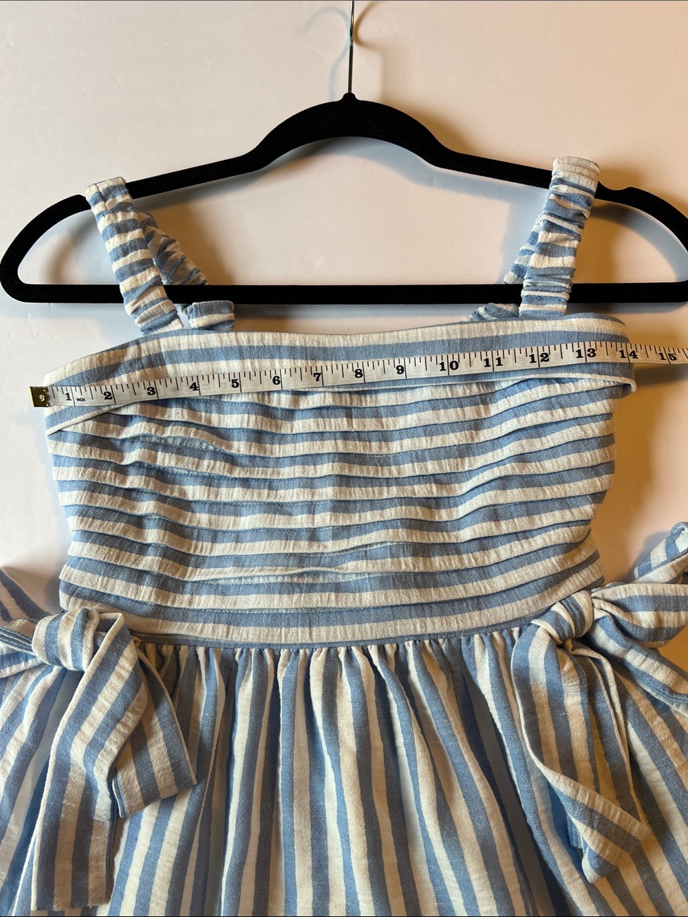 Anthropologie By The River Tiered Blue White Striped Tiered Sundress S EUC - Picture 5 of 8